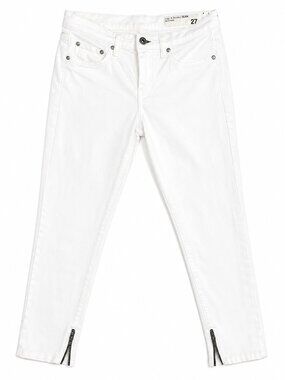 Rag & Bone for Intermix Zipper Capri White Skinny Jeans Ankle Zip Size 27